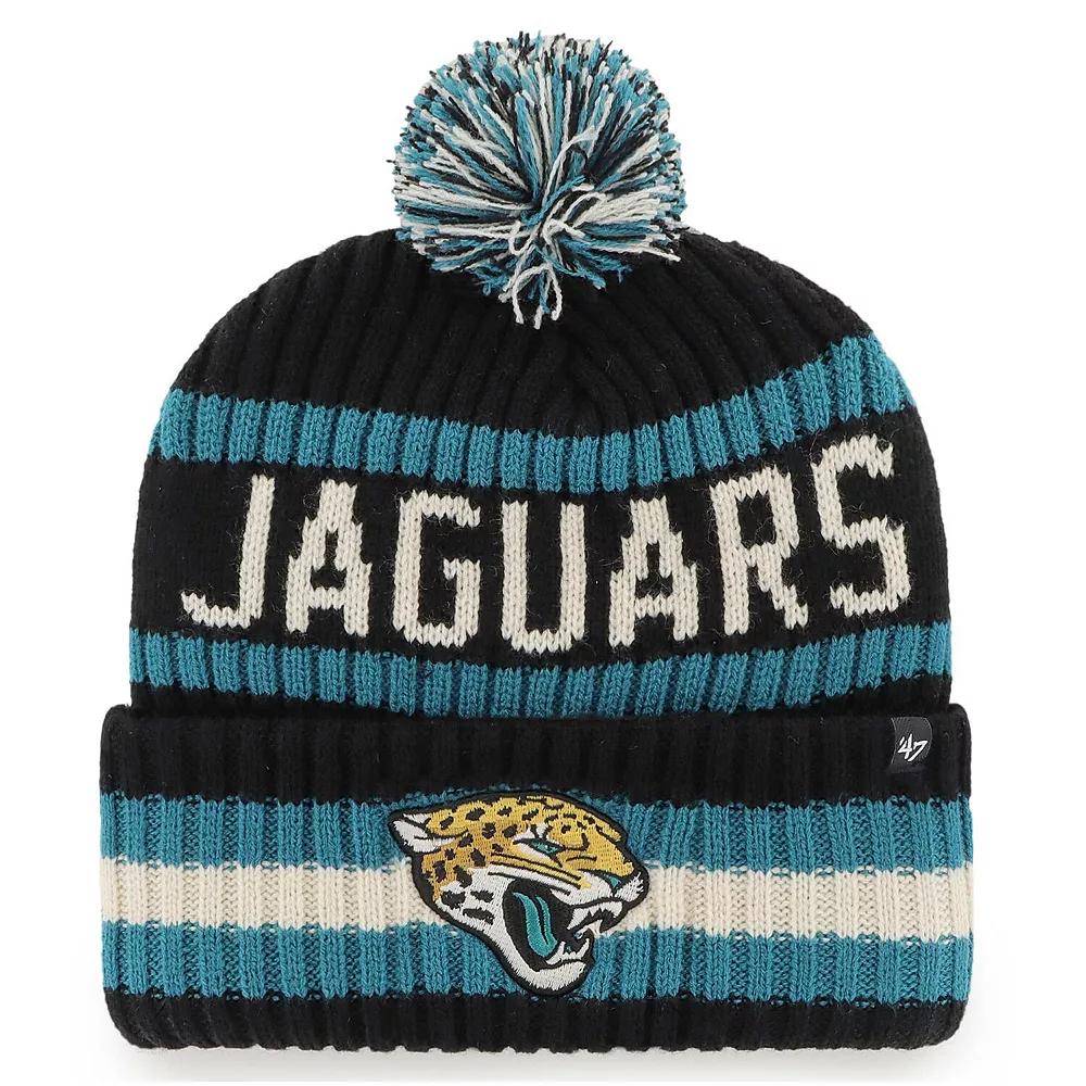 Men's '47 Black Jacksonville Jaguars Bering Cuffed Knit Hat with Pom Product Image
