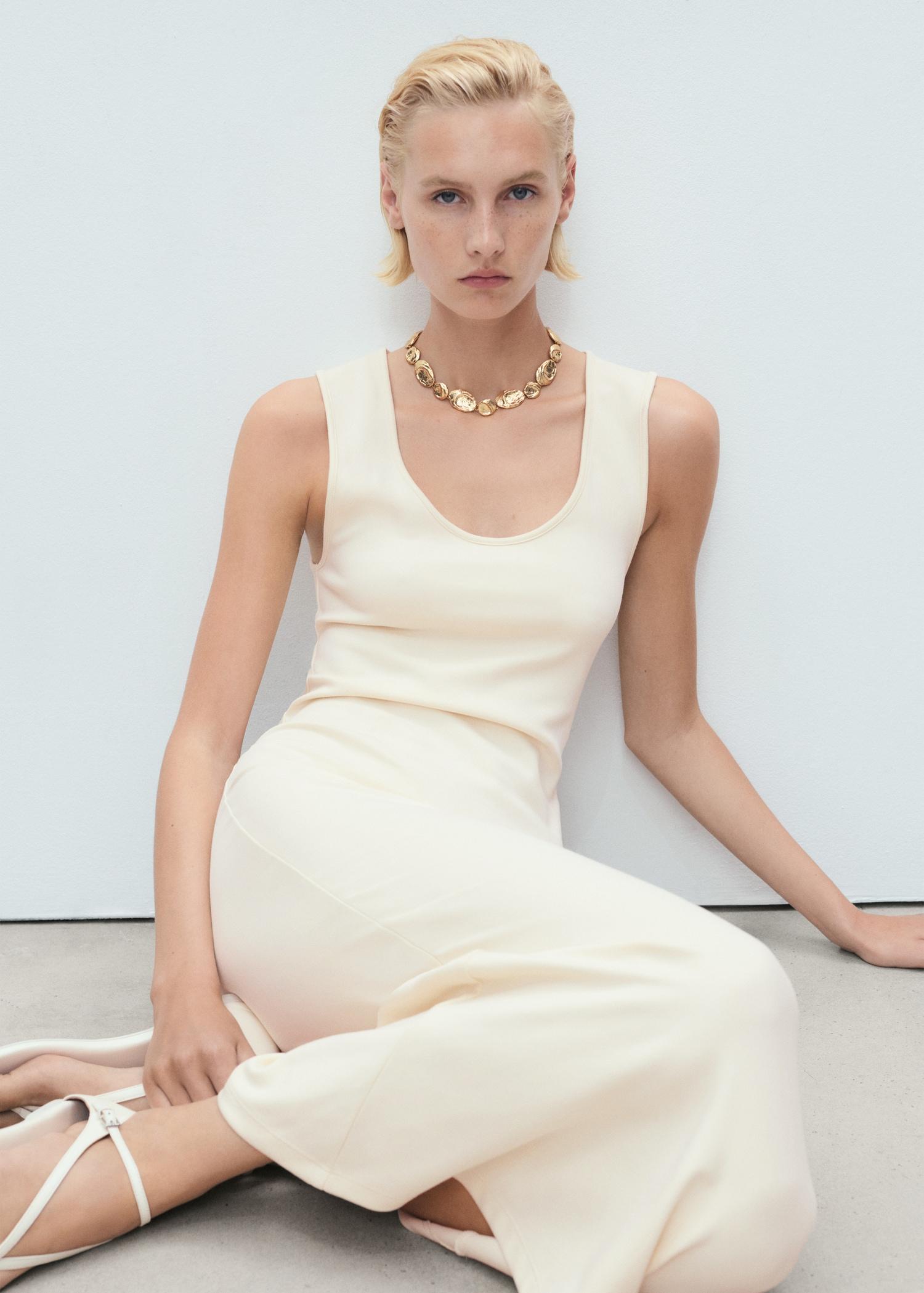 Fitted midi-dress - Women | MANGO USA Product Image