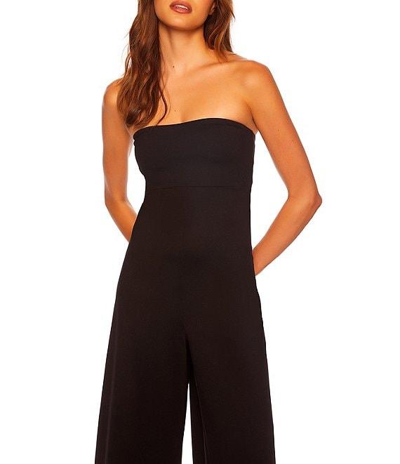 Susana Monaco Signature Stretch Strapless Flare Hem Cropped Jumpsuit Product Image