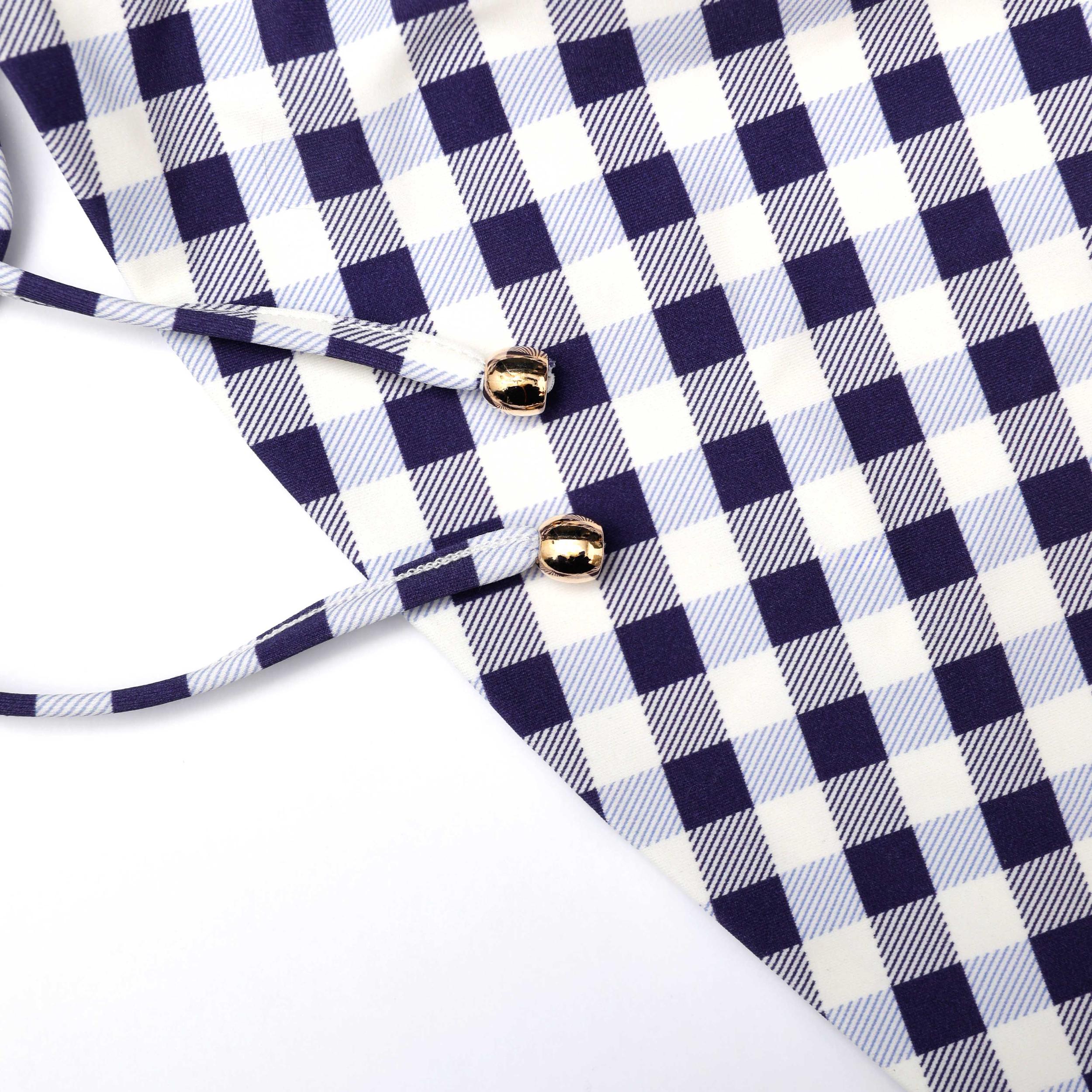 Navy Gingham Bikini Bottoms Product Image