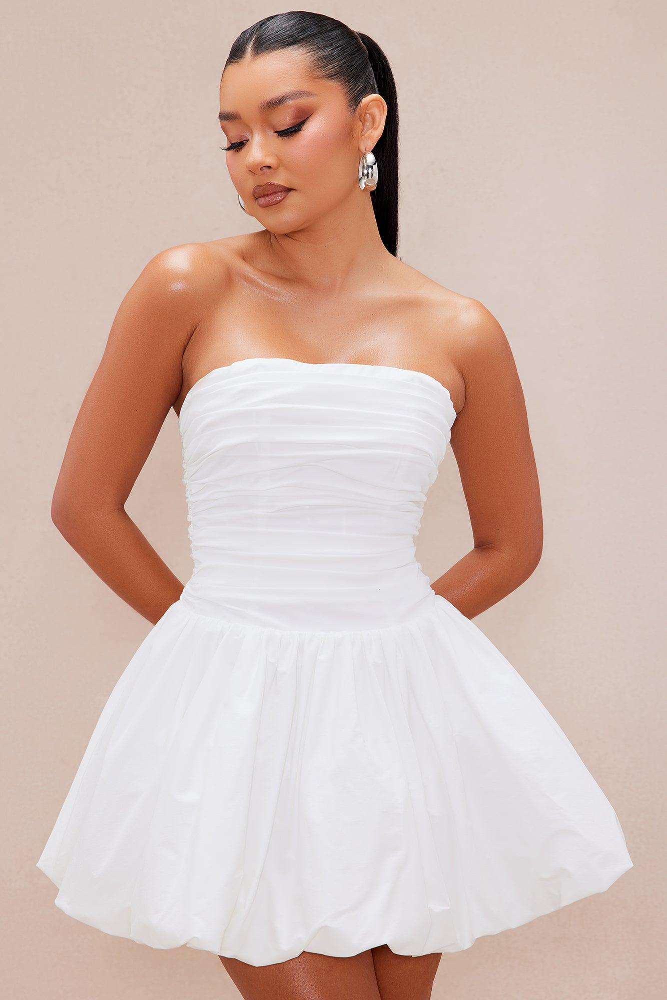 Penny Poplin Mini Dress - White Product Image