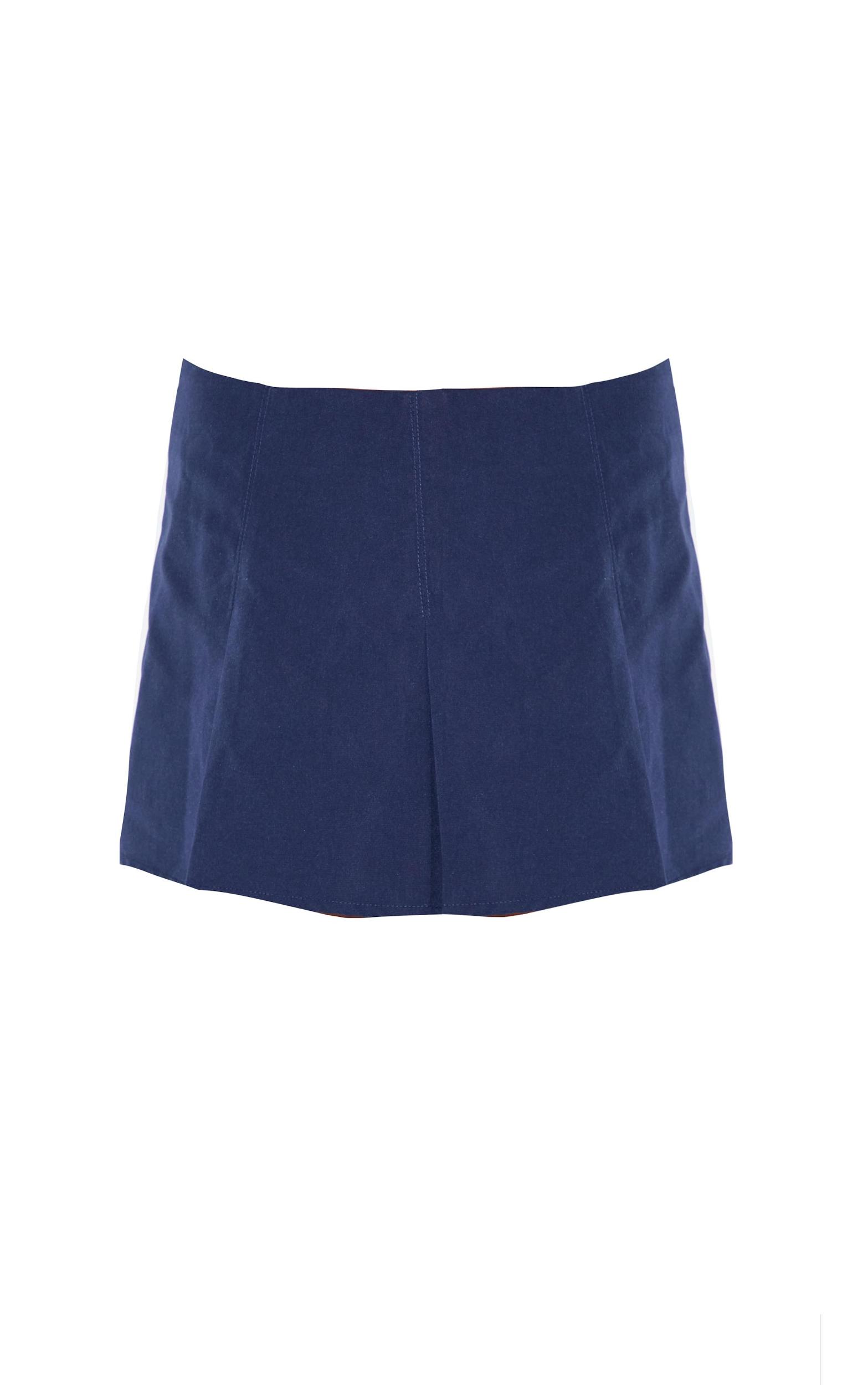 Navy Tailored Woven Box Pleated Skater Skort Product Image