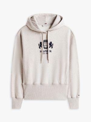 Badge Crest Logo Brushed-Back Hoodie Product Image