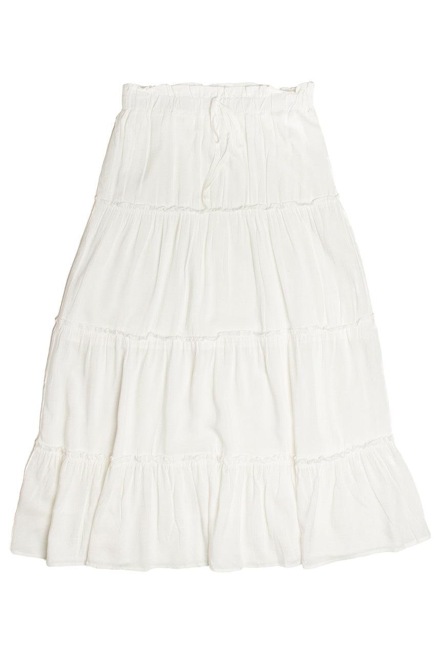 White Layered Maxi Skirt Product Image