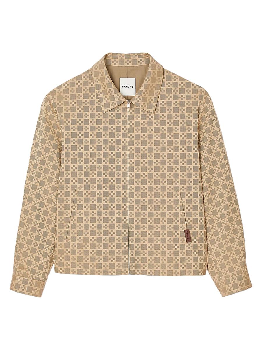 Mens Square Cross Zip-Up Jacket Product Image