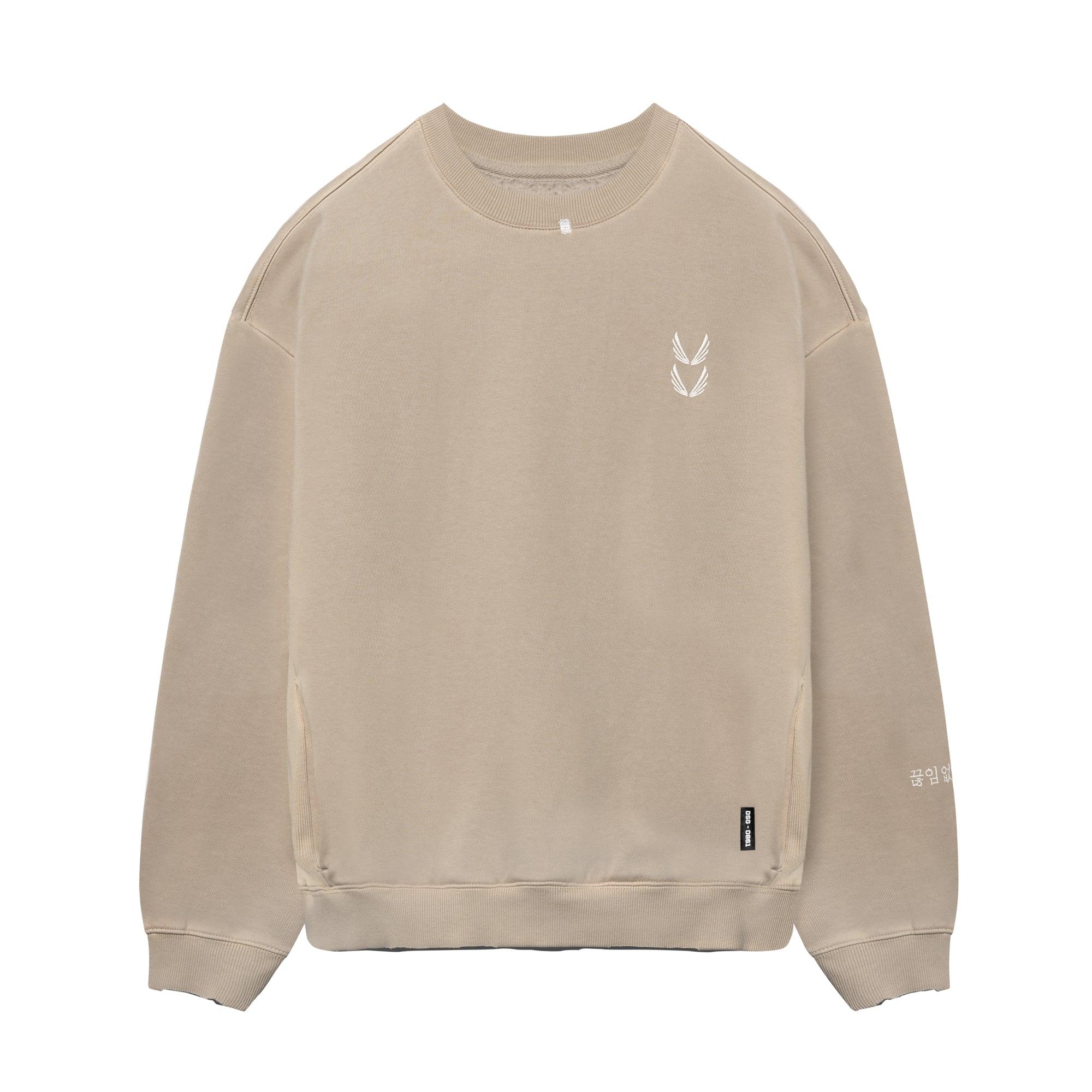 0861. Tech Essential™ Distressed Crewneck - Faded Chai Product Image