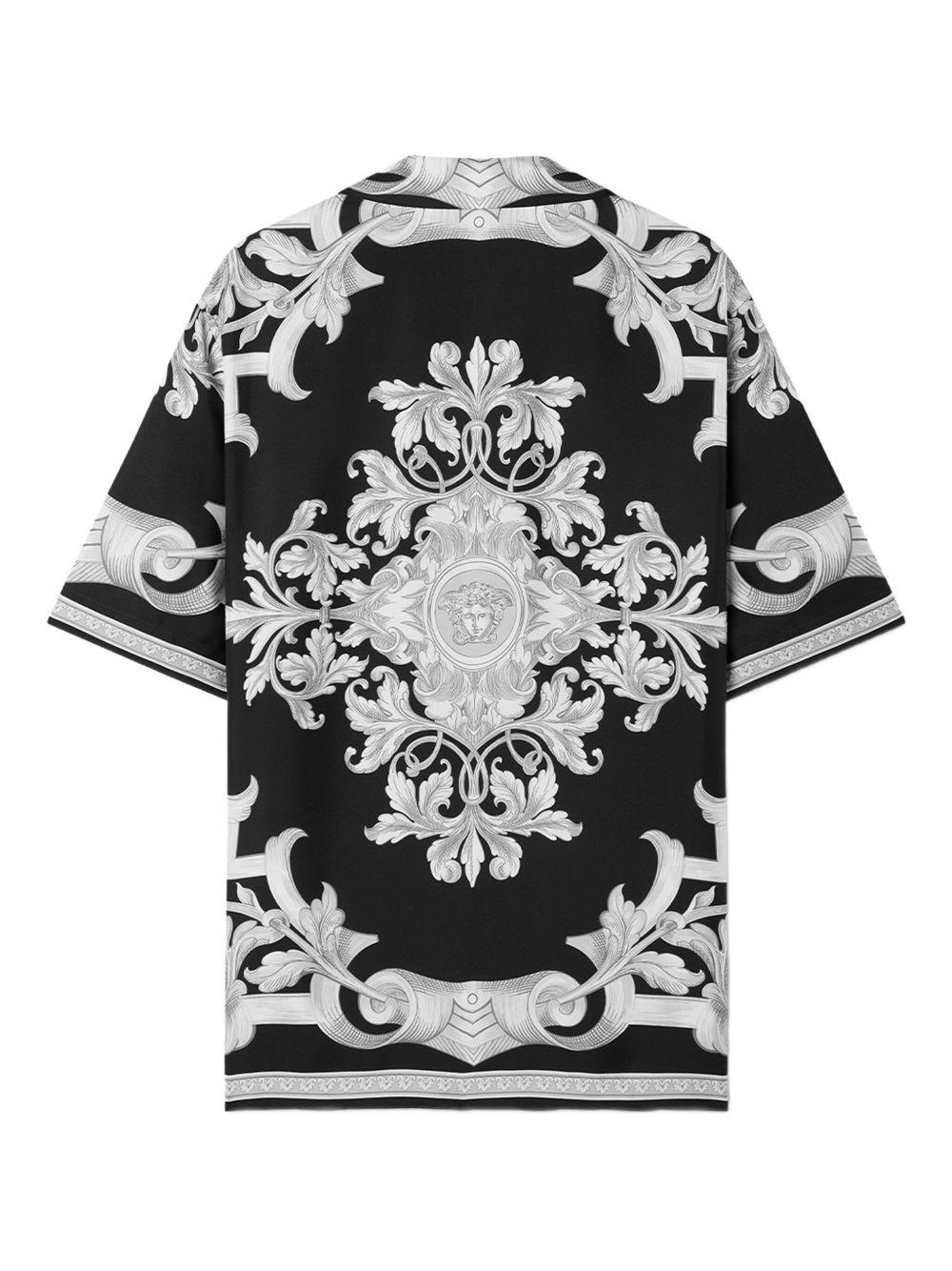 baroque-print silk shirt Product Image