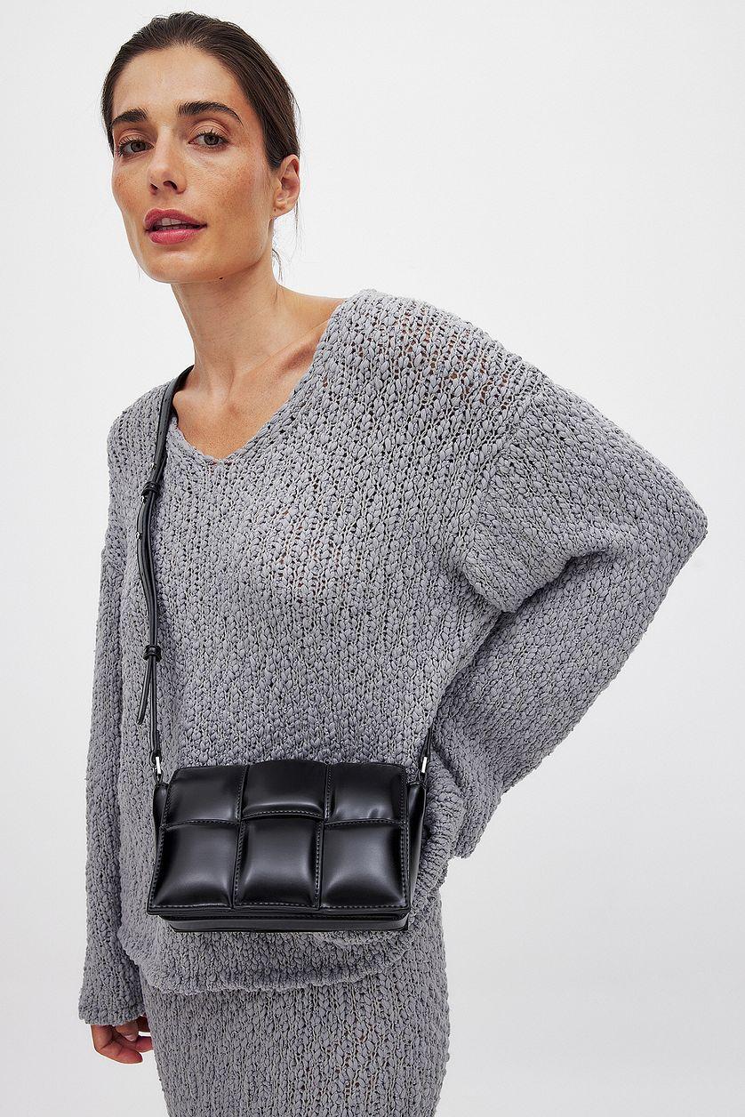 Small Puffy Woven Crossbody Bag Product Image