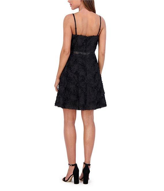 Kensie Soutache Square Neck Sleeveless Spaghetti Strap Empire Waist Dress Product Image