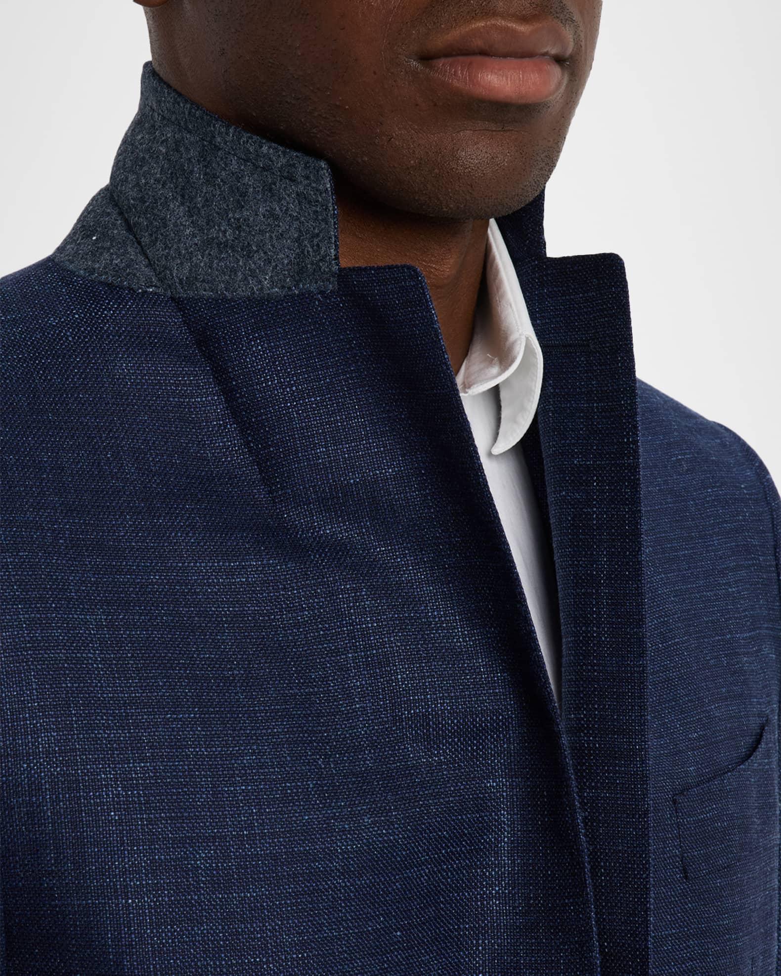 Men's Textured Wool-Blend Notch Lapel Blazer Product Image