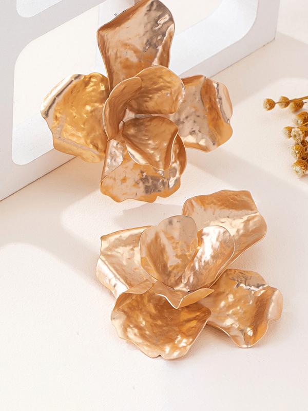Flower Shape Shiny Earrings Accessories Product Image