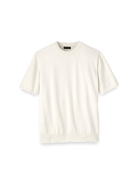 Supima Cotton Crew Neck Sweater - Off White Product Image