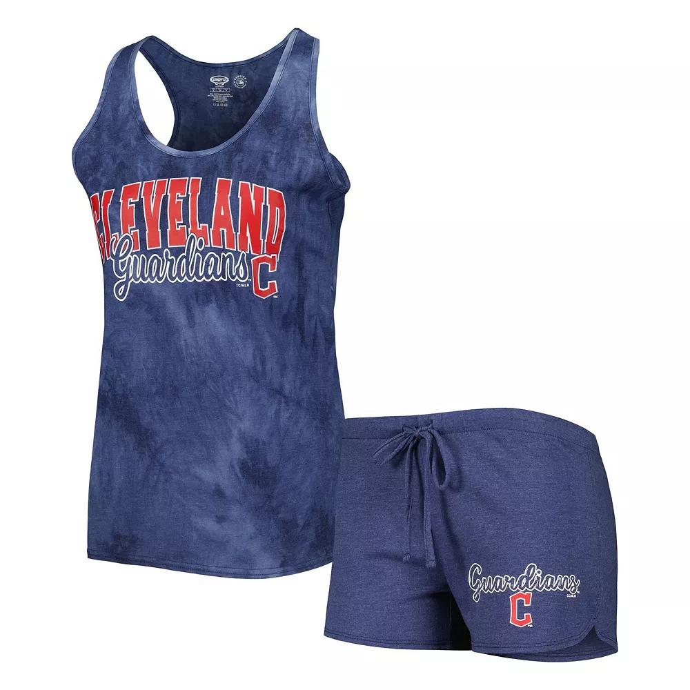 Women's Concepts Sport Navy Cleveland Guardians Billboard Racerback Tank Top & Shorts Sleep Set,  Product Image