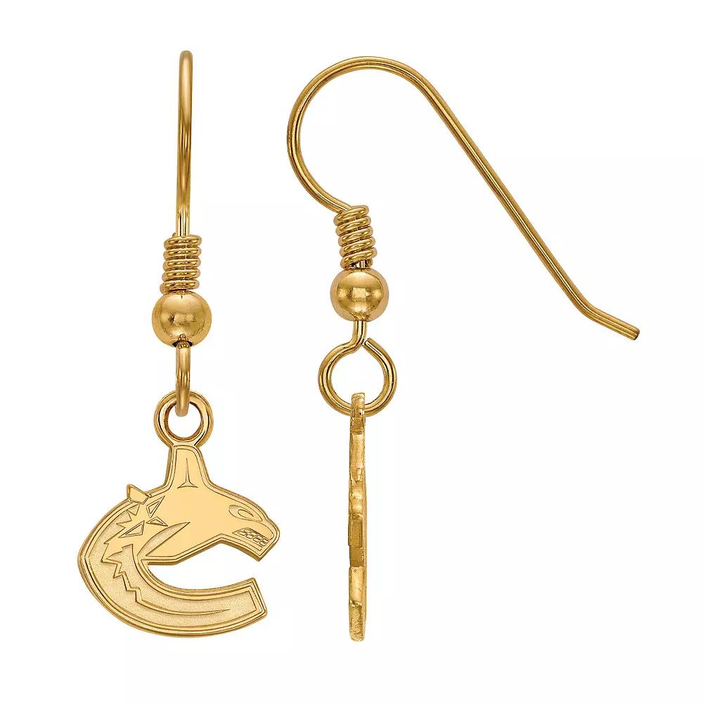 LogoArt Vancouver Canucks 14k Gold Over Silver Mini Dangle Wire Earrings, Women's, Sterling Silver Product Image