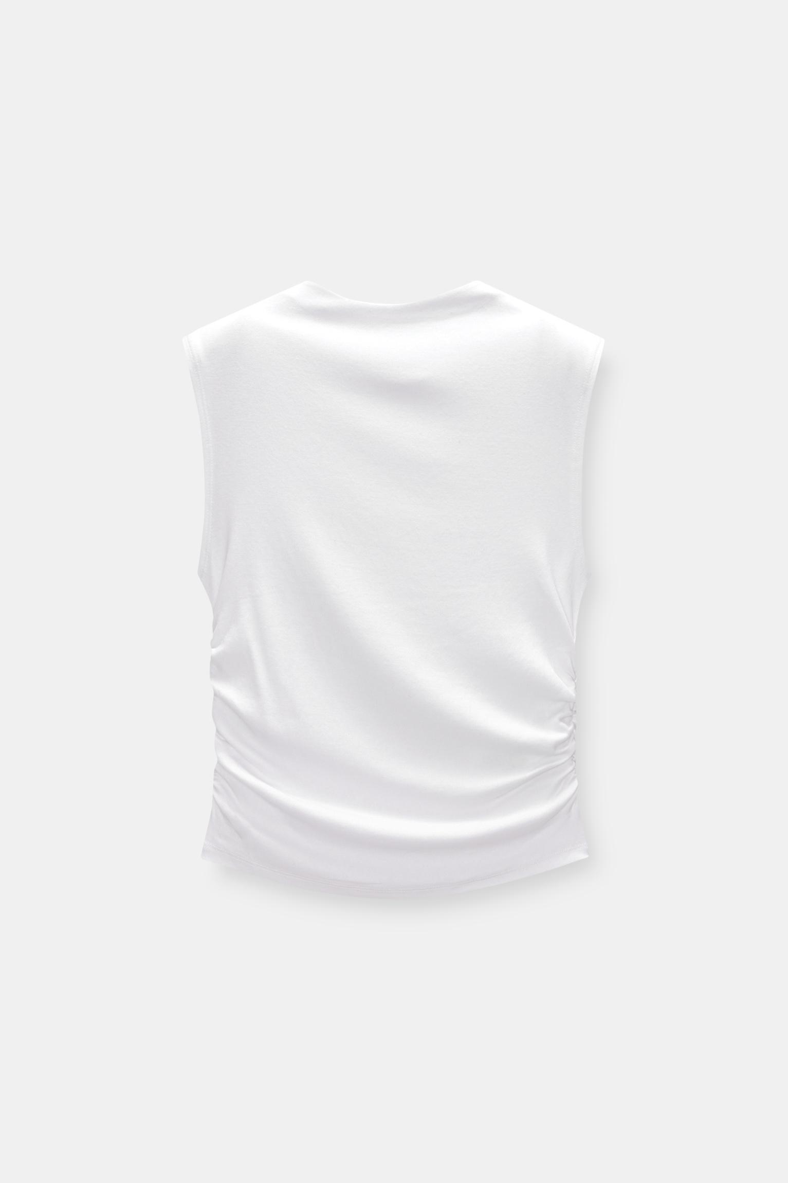 High neck gathered top Product Image