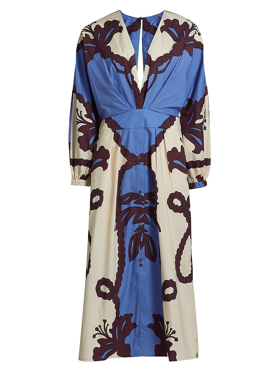 Womens Latitud Marina Printed Midi Dress Size 0 Product Image