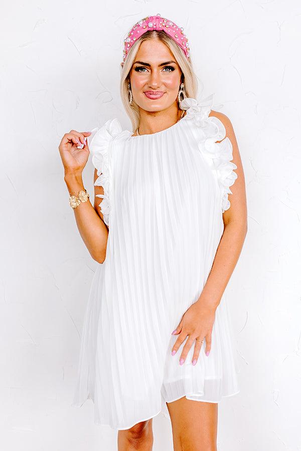 Honeysuckle Dreams Pleated Dress In White Product Image