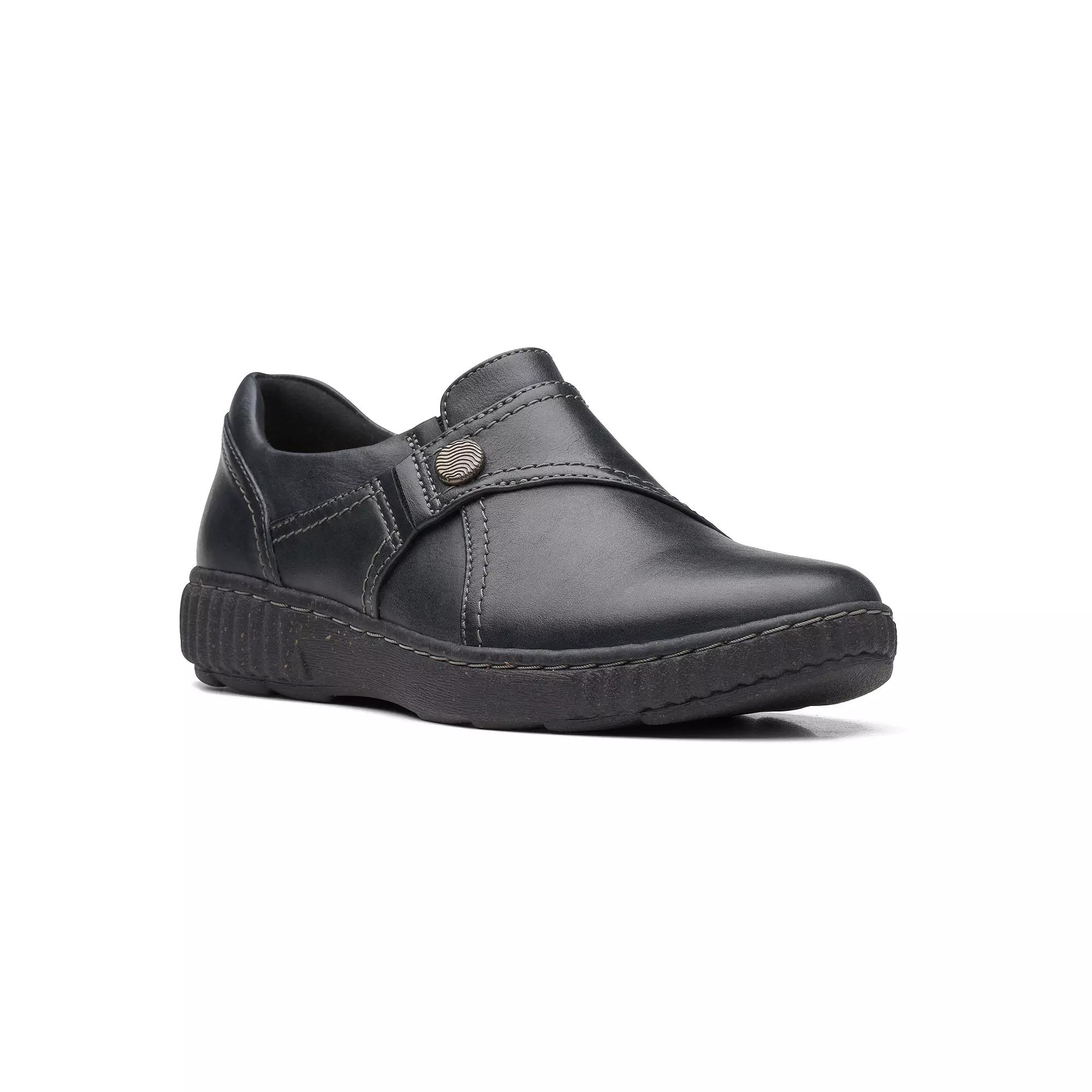 Clarks® Caroline Pearl Women's Leather Slip-On Shoes, Size: 7, Black Leather Product Image