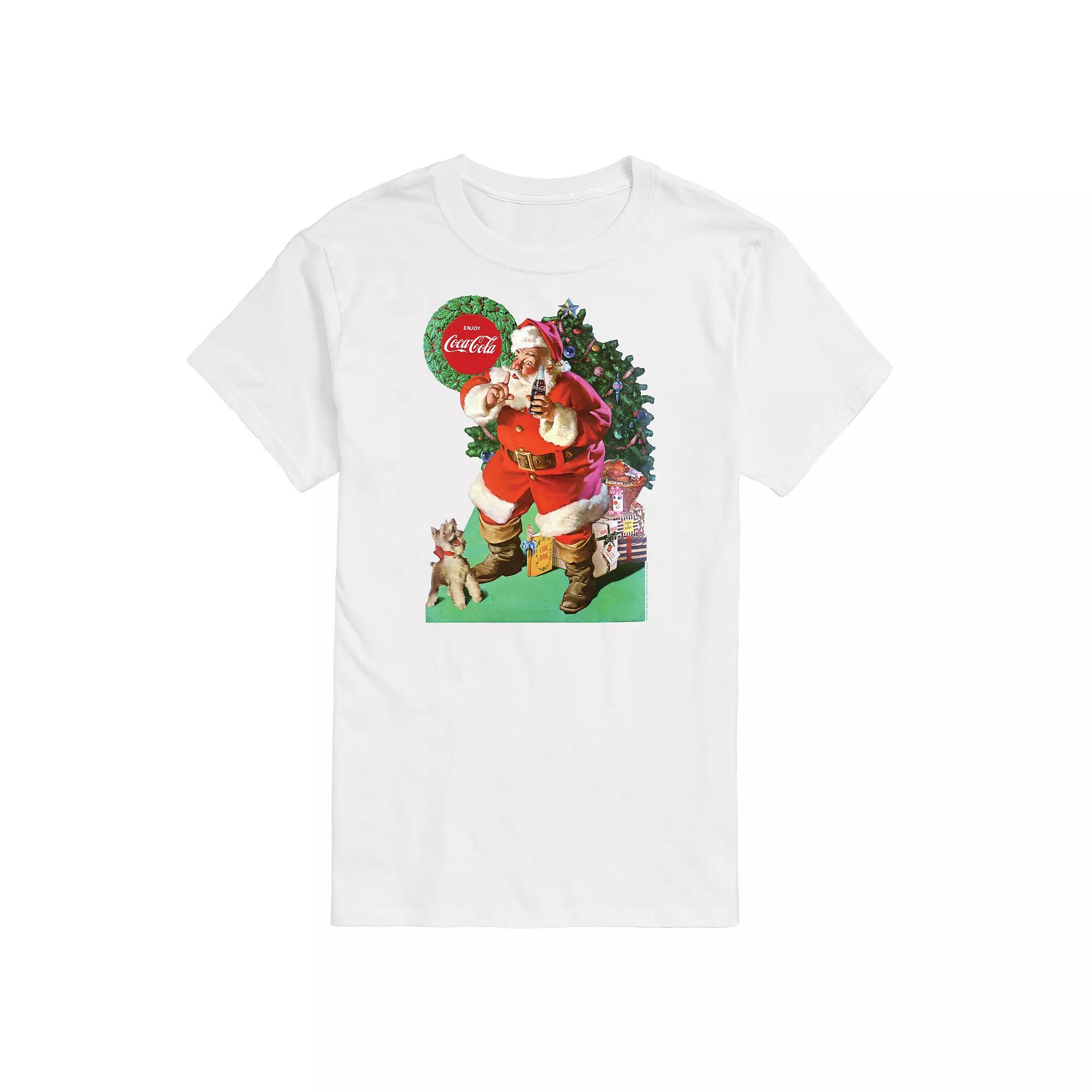 Men's CocaCola Vintage Santa With Dog Tee,  Product Image