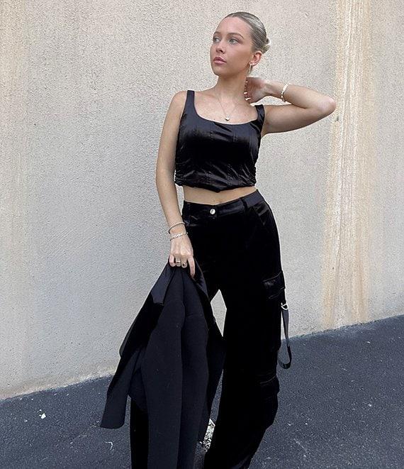 GB Woven Velvet Corset Top Product Image