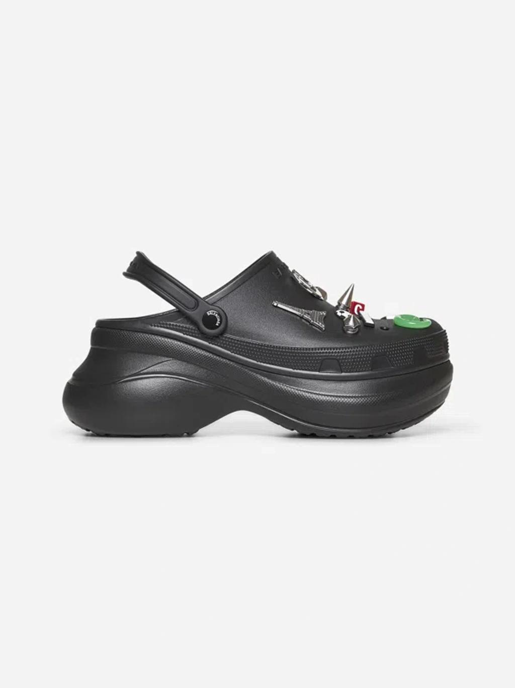 BALENCIAGA Platform Sandals Embellished Ventilation Holes In Black Product Image