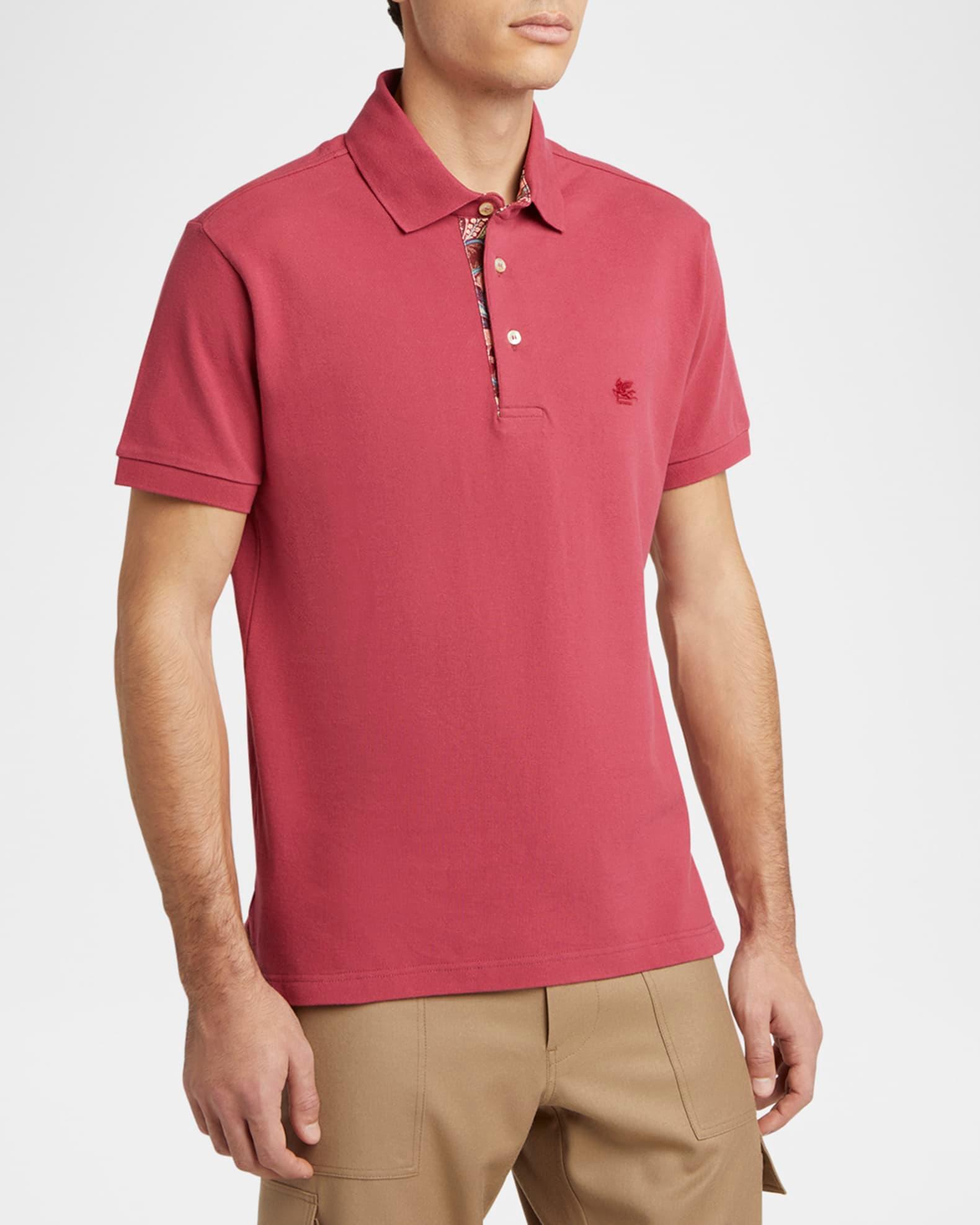 Men's Cotton Logo-Embroidered Polo Shirt Product Image