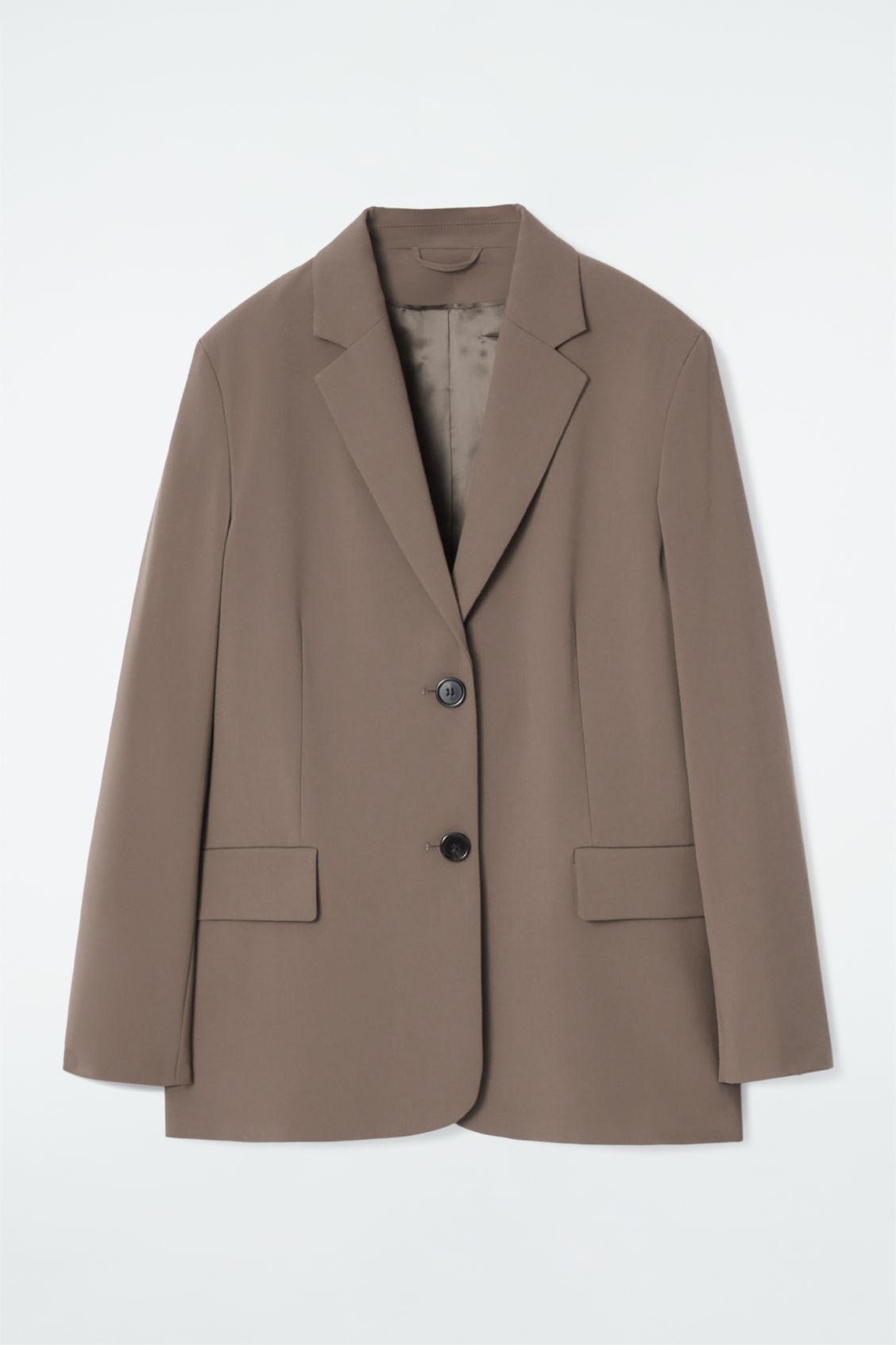 RELAXED SINGLE-BREASTED WOOL-BLEND BLAZER Product Image