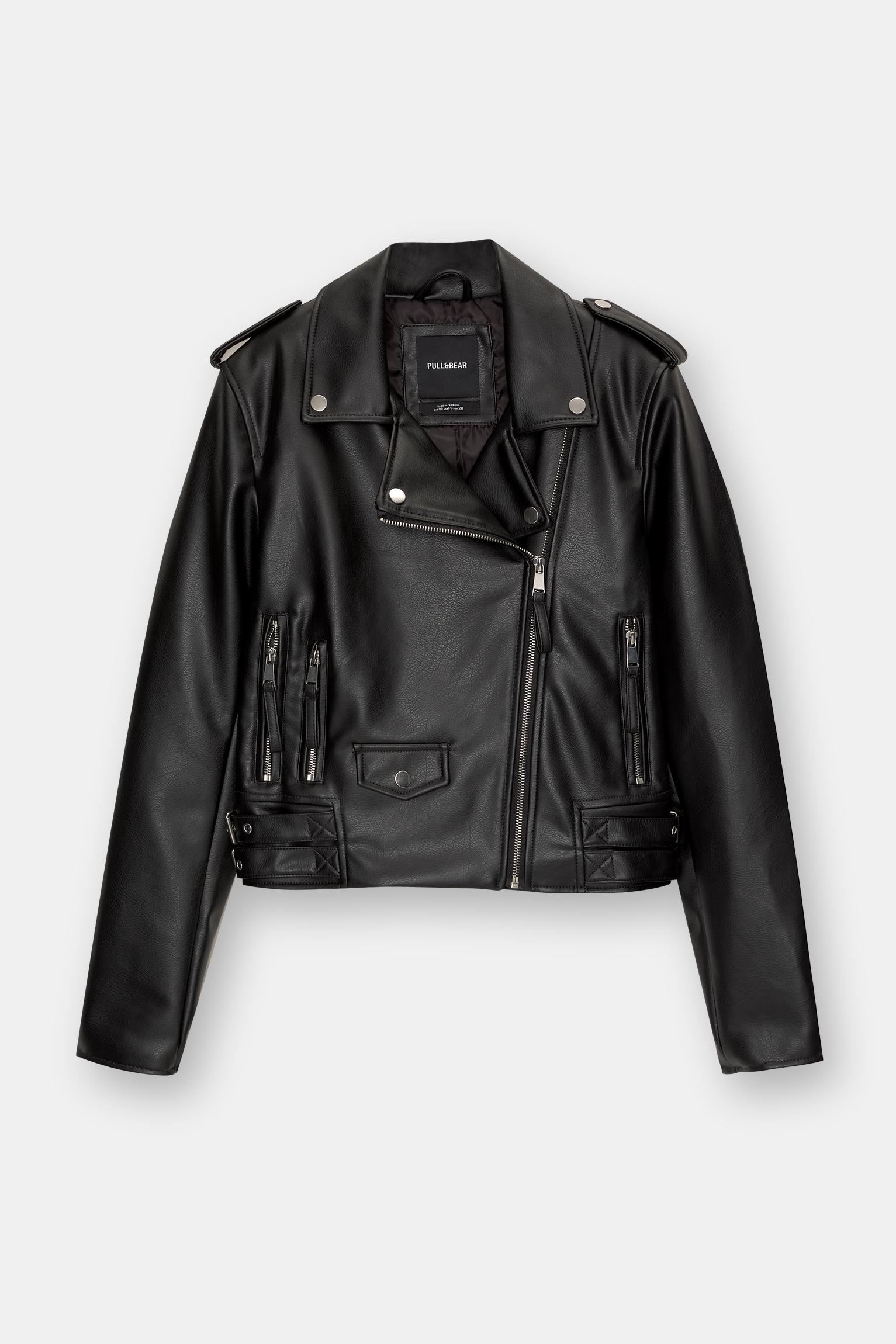 Leather effect biker jacket Product Image