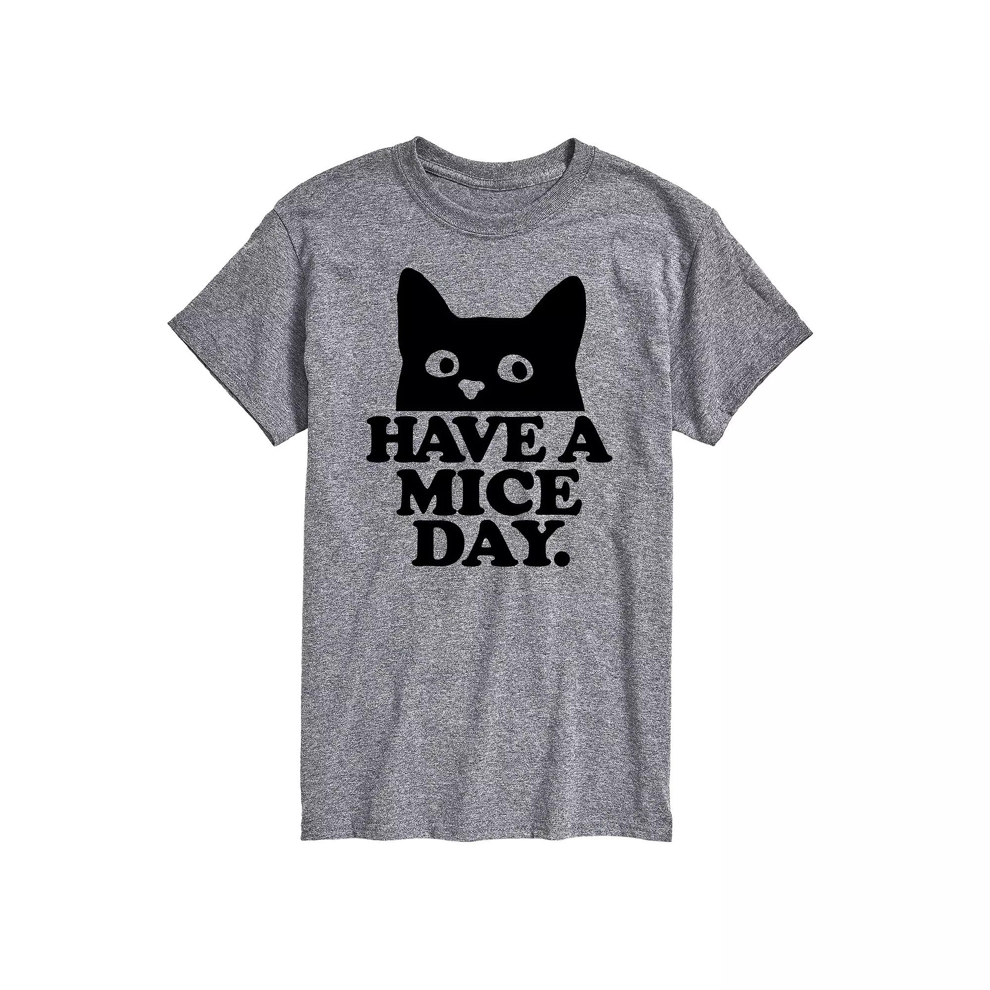 Big & Tall "Have A Mice Day" Cat Graphic Tee, Men's, Size: 4XB, Gray Product Image