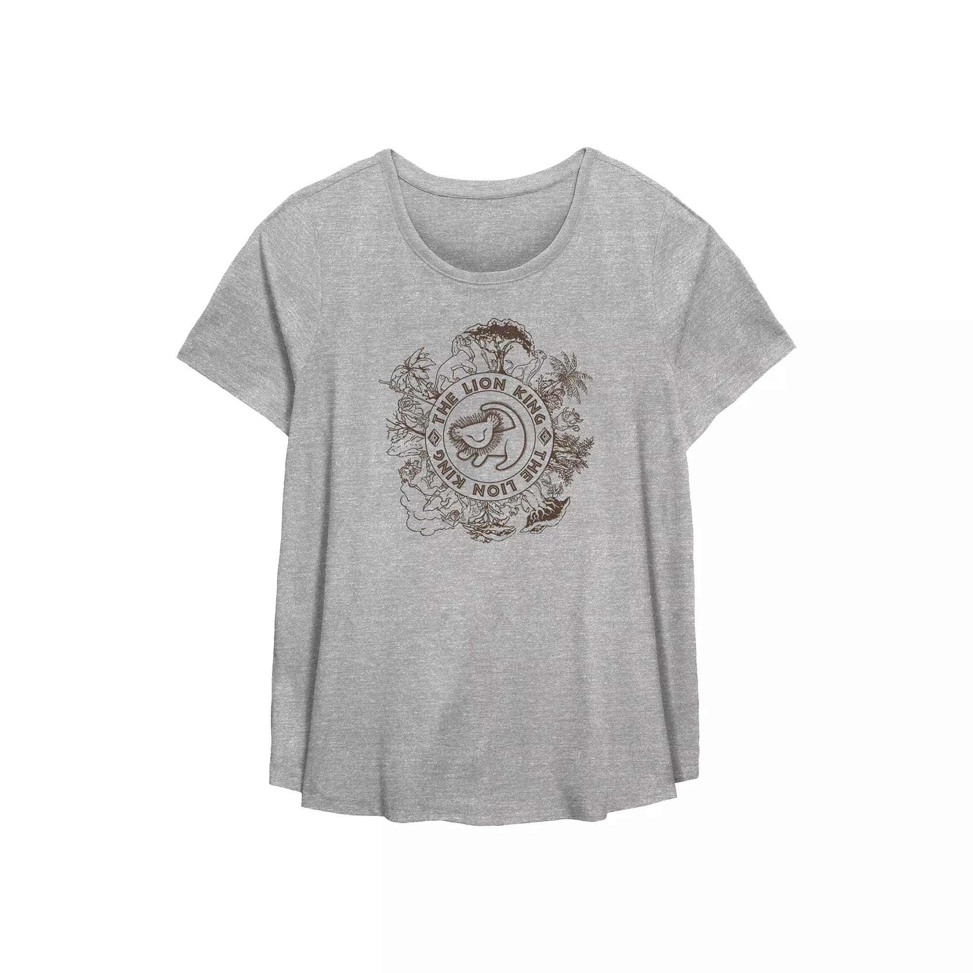 Disney's The Lion King Circle Of Life Plus Size Flowy Graphic Tee, Women's, Size: 0X, Grey Gray Product Image
