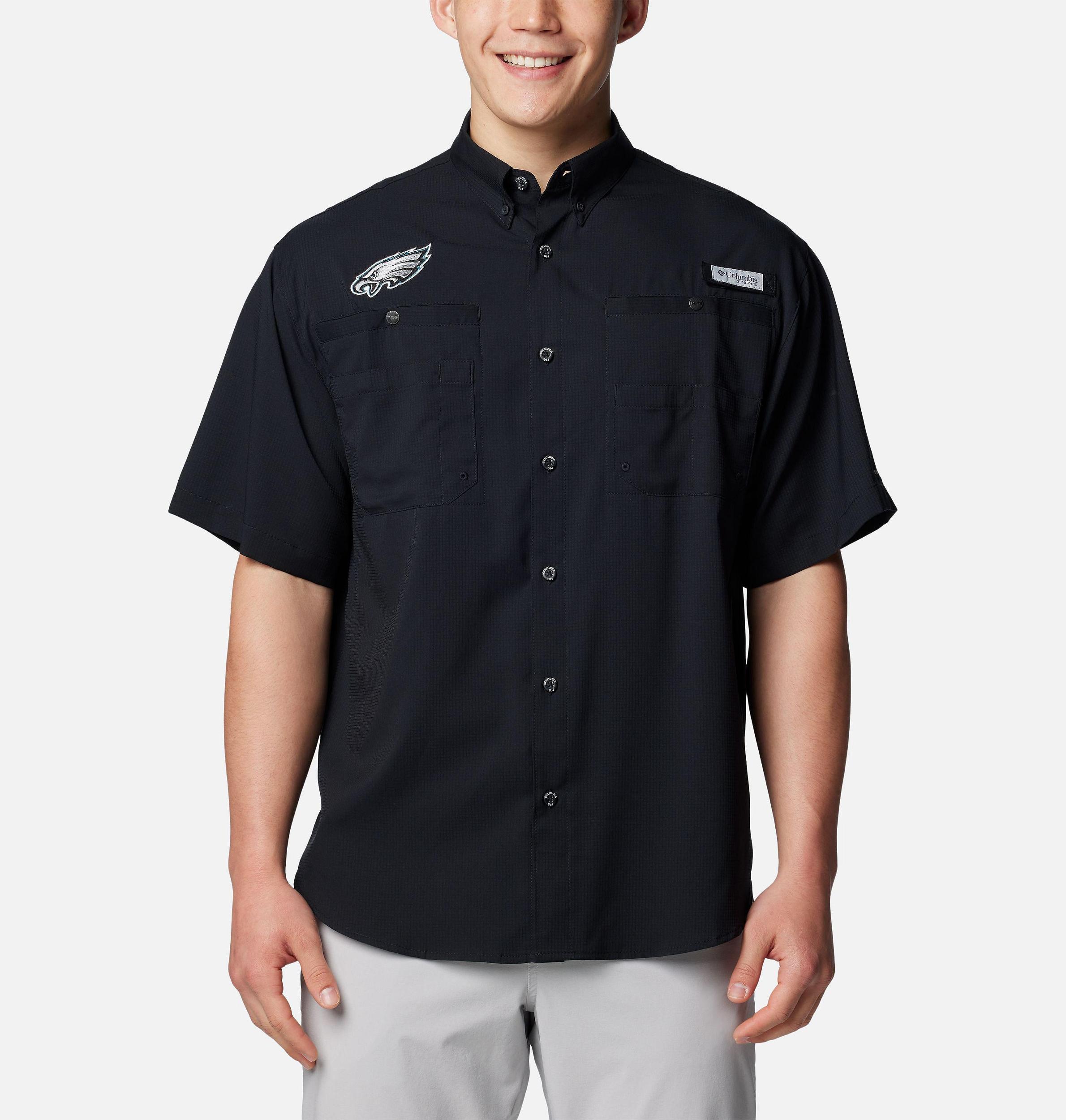 Columbia Mens PFG Tamiami Short Sleeve Shirt - Philadelphia Eagles- Product Image
