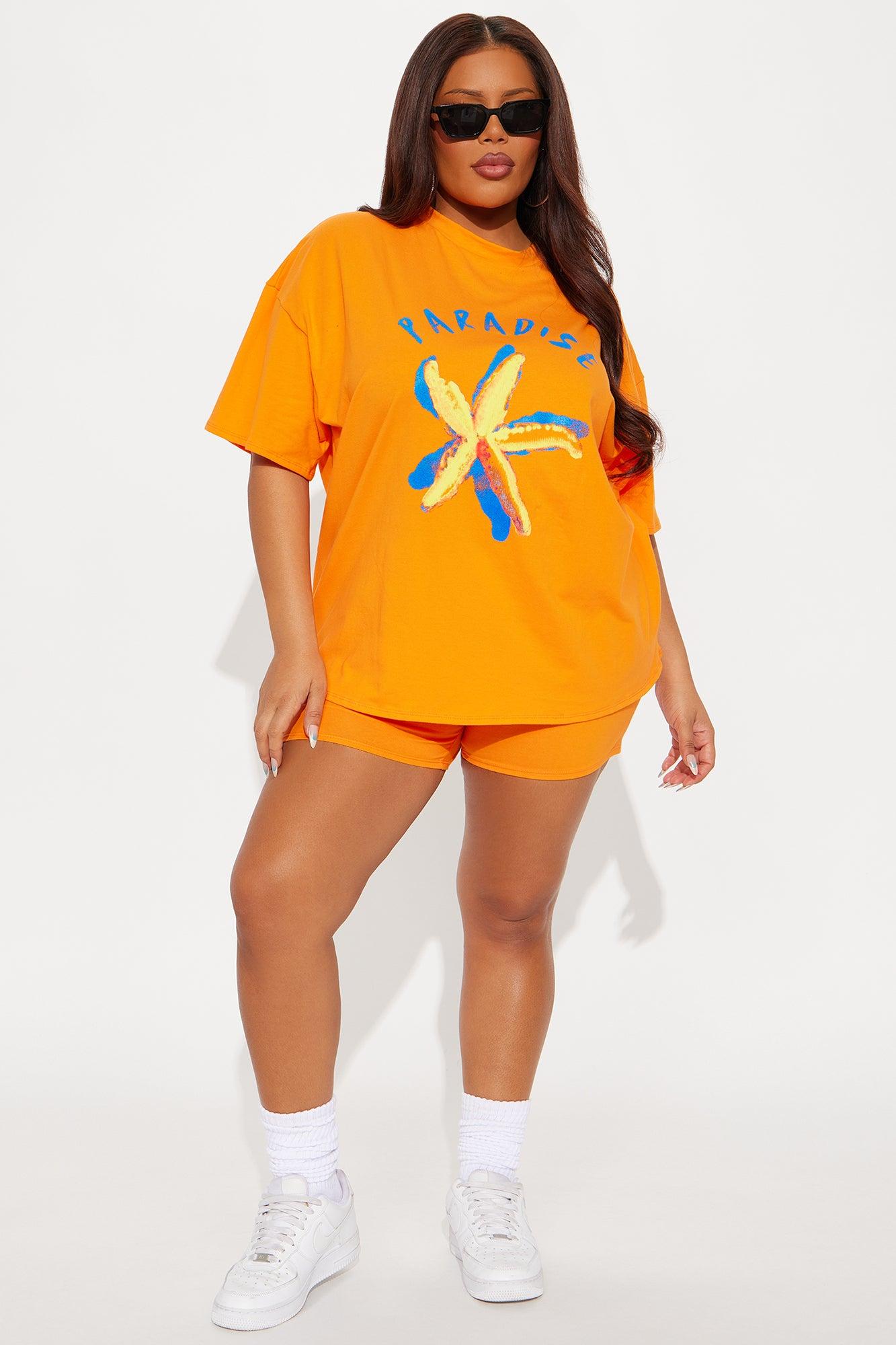 Paradise Chillin' Short Set - Orange/combo Female Product Image