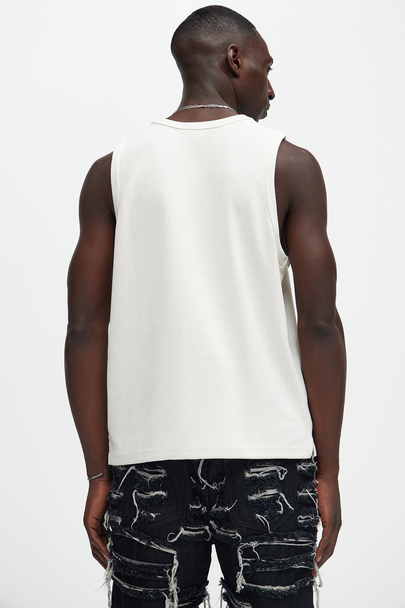 Dudley Textured Relaxed Tank - Off White Product Image
