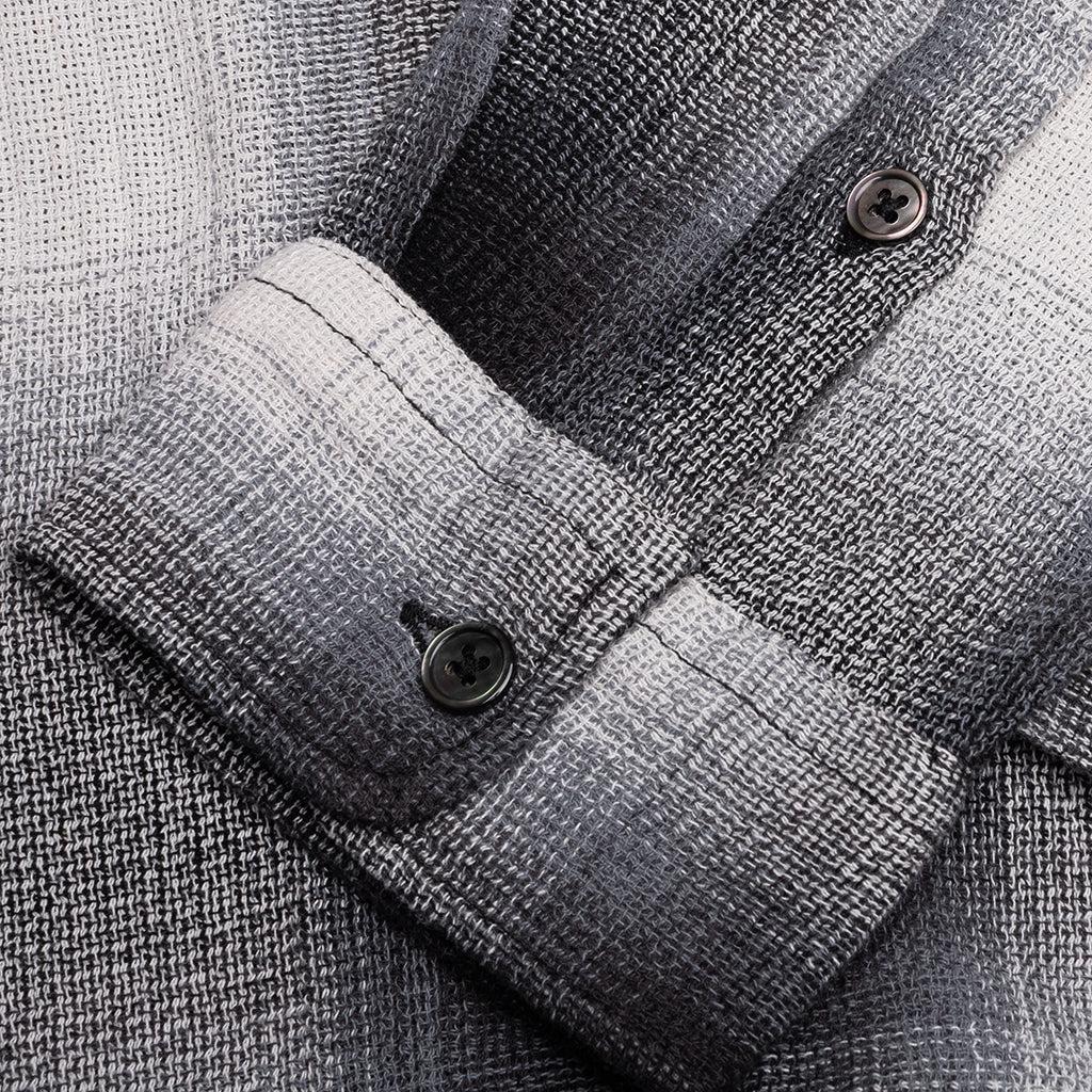 Loose Weave Plaid Shirt - Grey Male Product Image