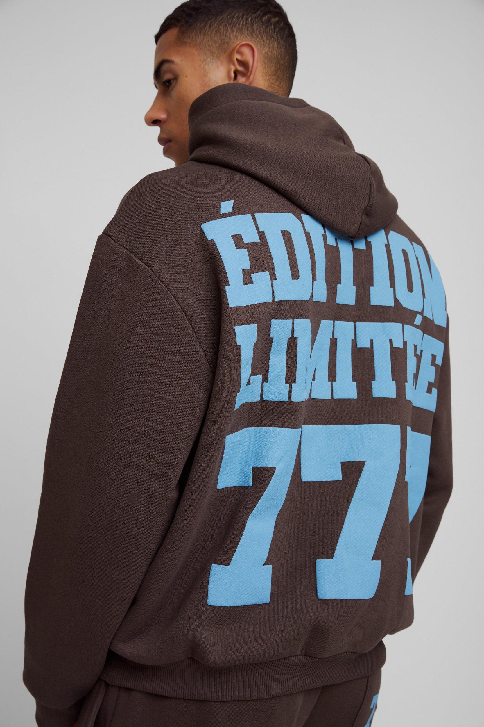 Oversized Edition Puff Print Hoodie | boohooMAN USA Product Image