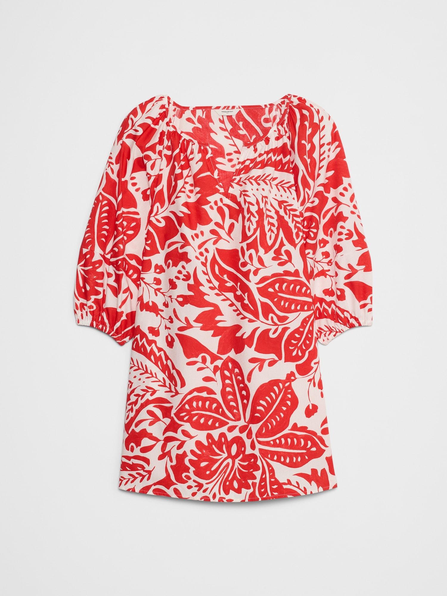 Poplin Puff-Sleeve Mini Dress Product Image