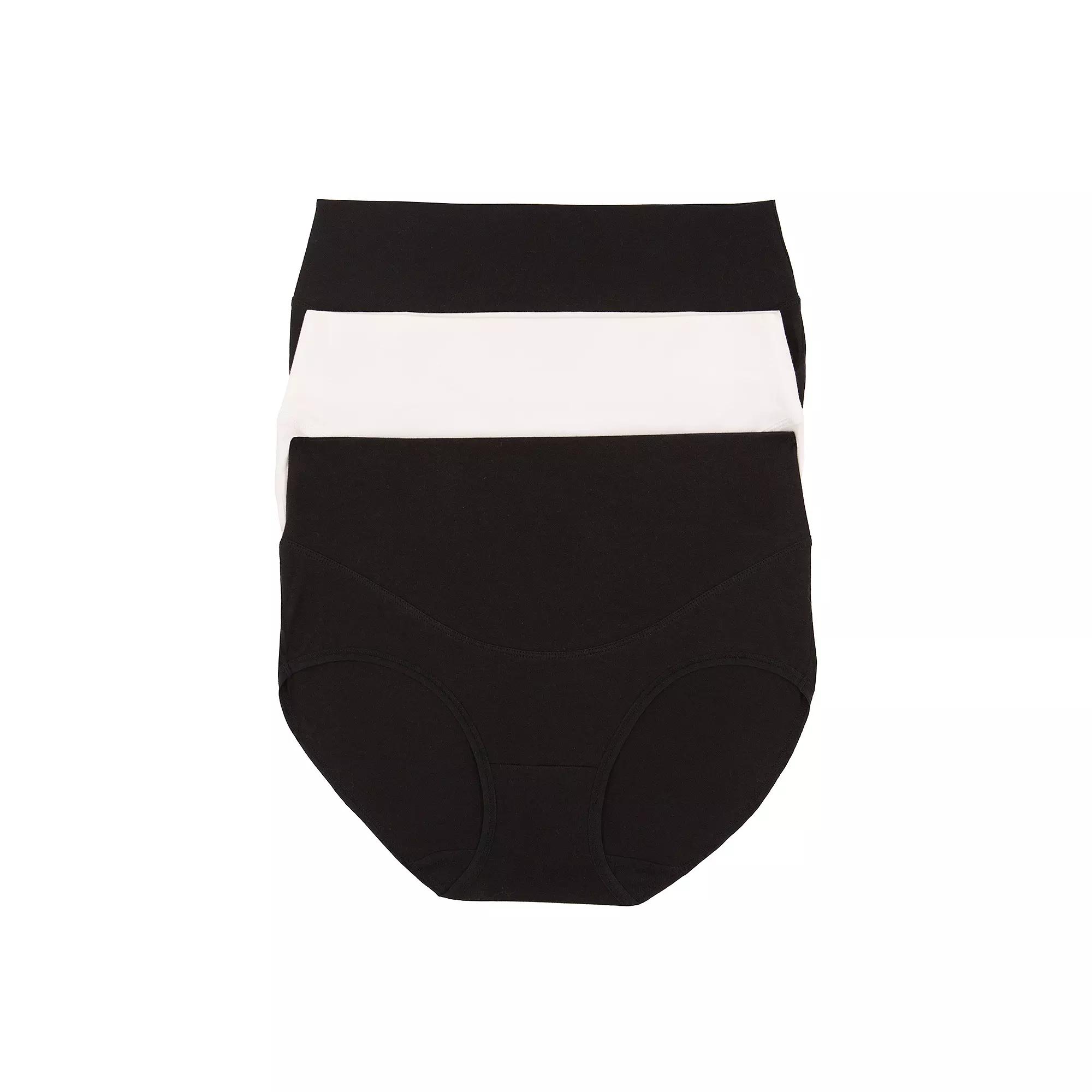 Women's Jezebel 3-Pack Pima Cotton Control Briefs Set 900820P3, Size: Medium, Black White Product Image