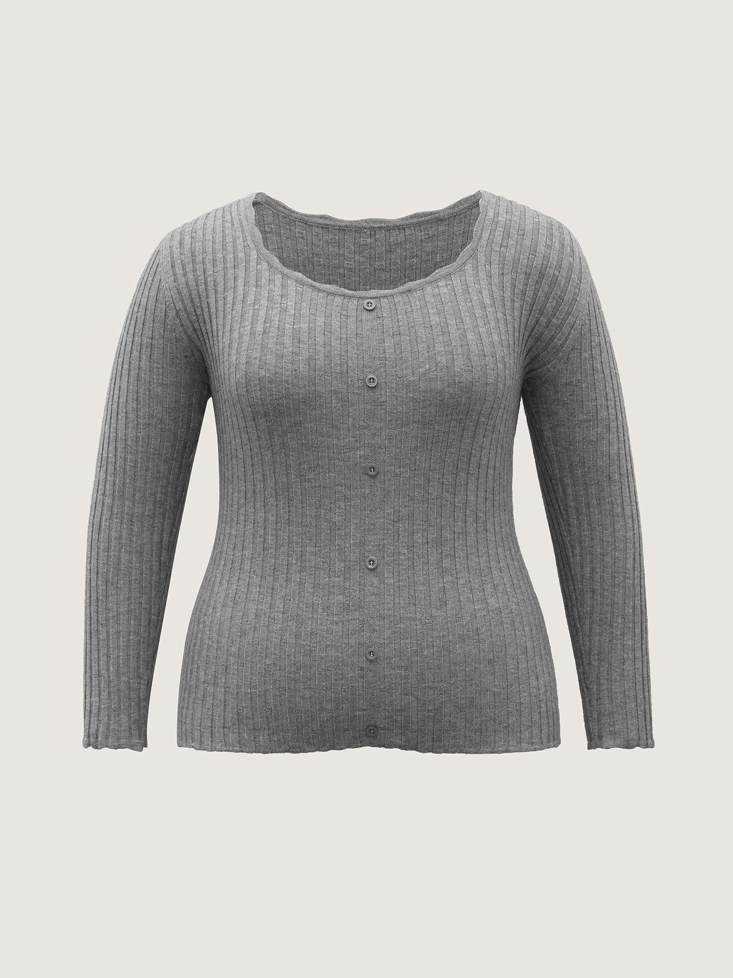 Supersoft Ribbed Fitted Scoop Neck Pullover Female Product Image