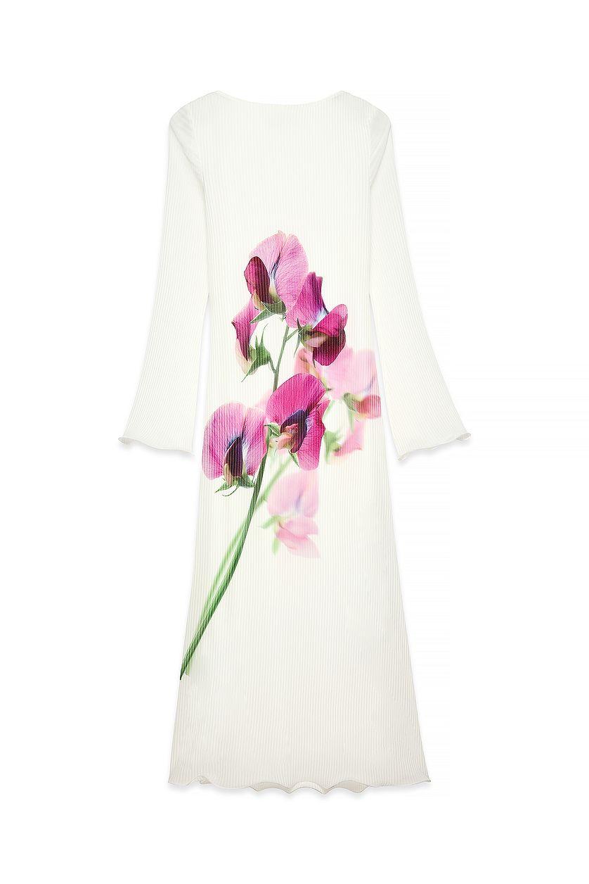 Long Sleeve Plisse Maxi Dress Product Image