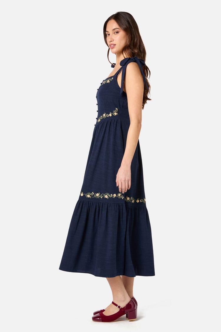Esme Embroidered Midi Dress Product Image