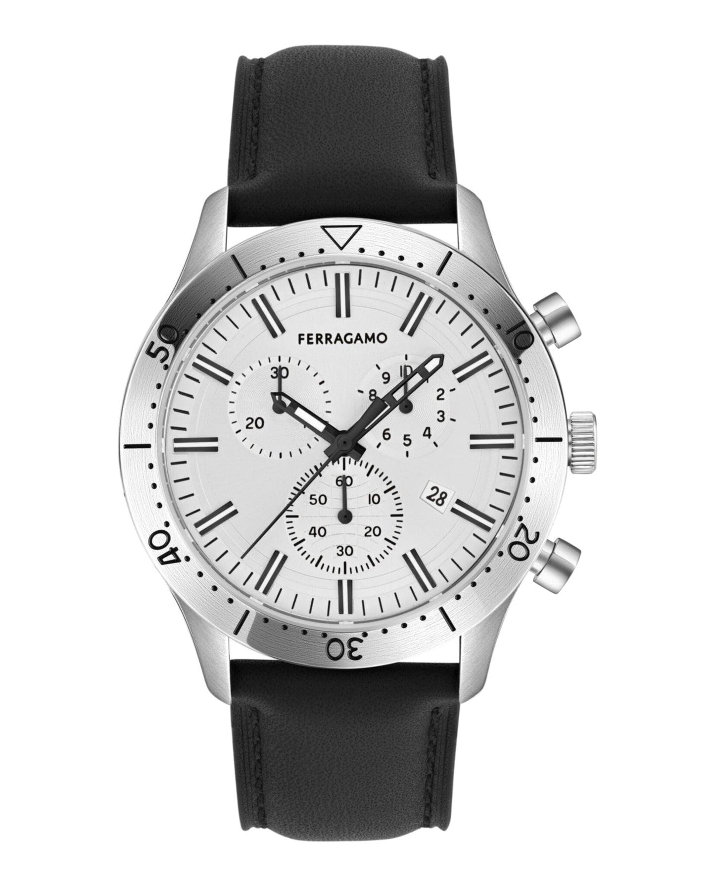 Ferragamo Master Chrono Leather Watch Product Image