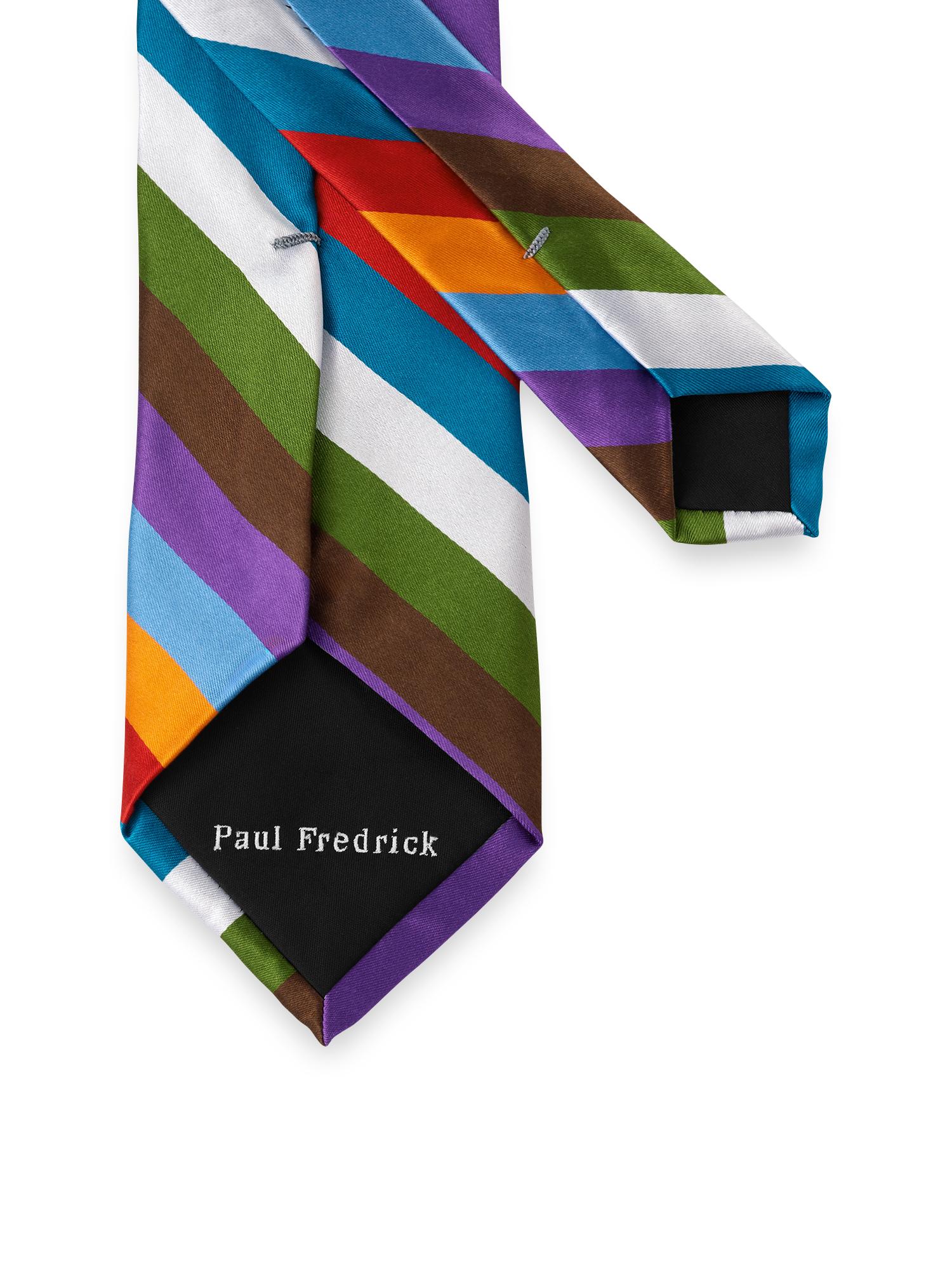 Stripe Woven Silk Tie - Multi Product Image