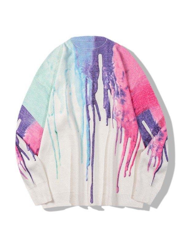 Men's Splash Long Sleeve Knit Sweater Product Image