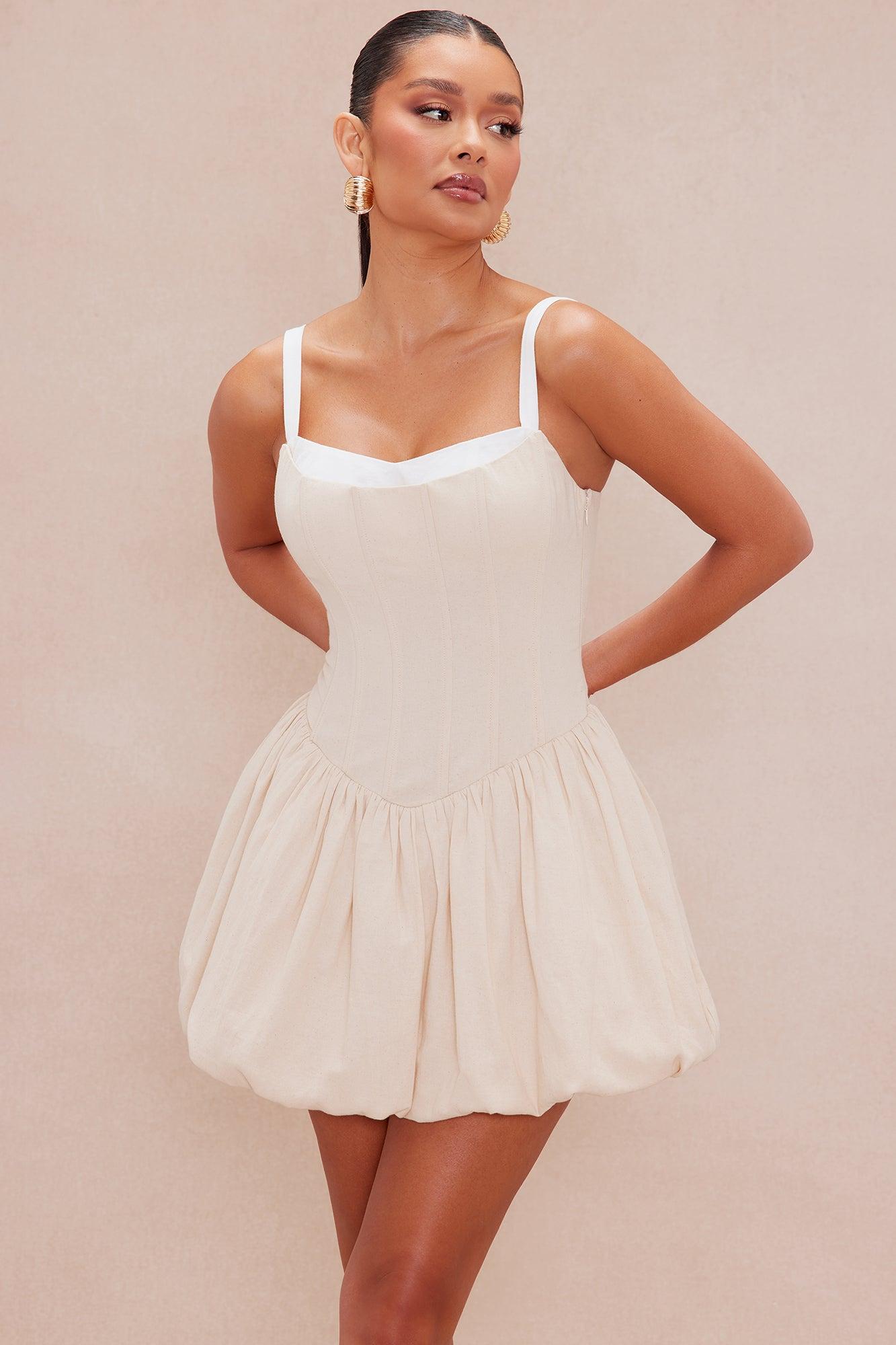 Ally Linen Mini Dress - Natural/Combo Product Image