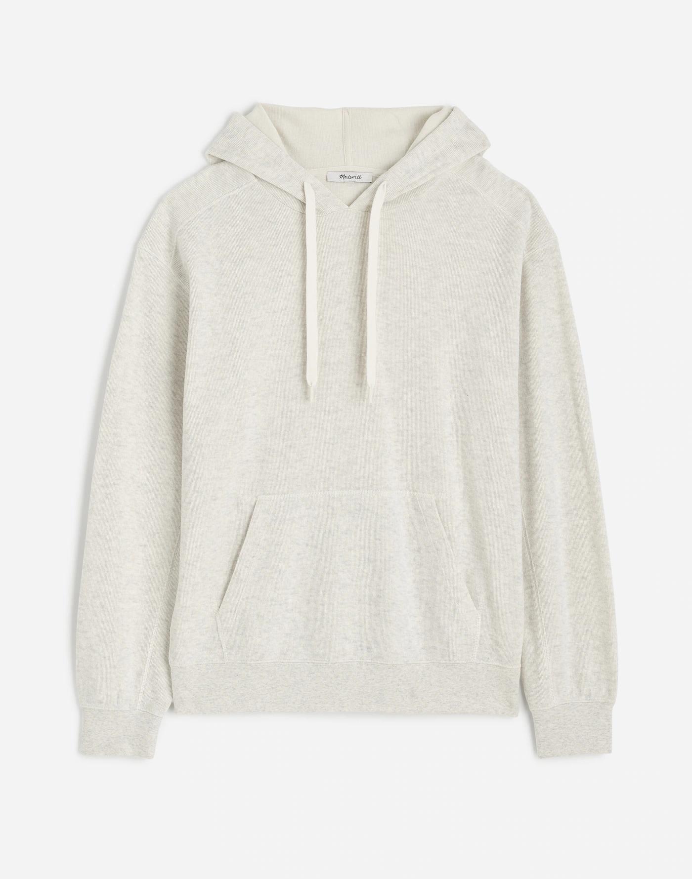 French Rib Knit Hoodie Sweatshirt Product Image