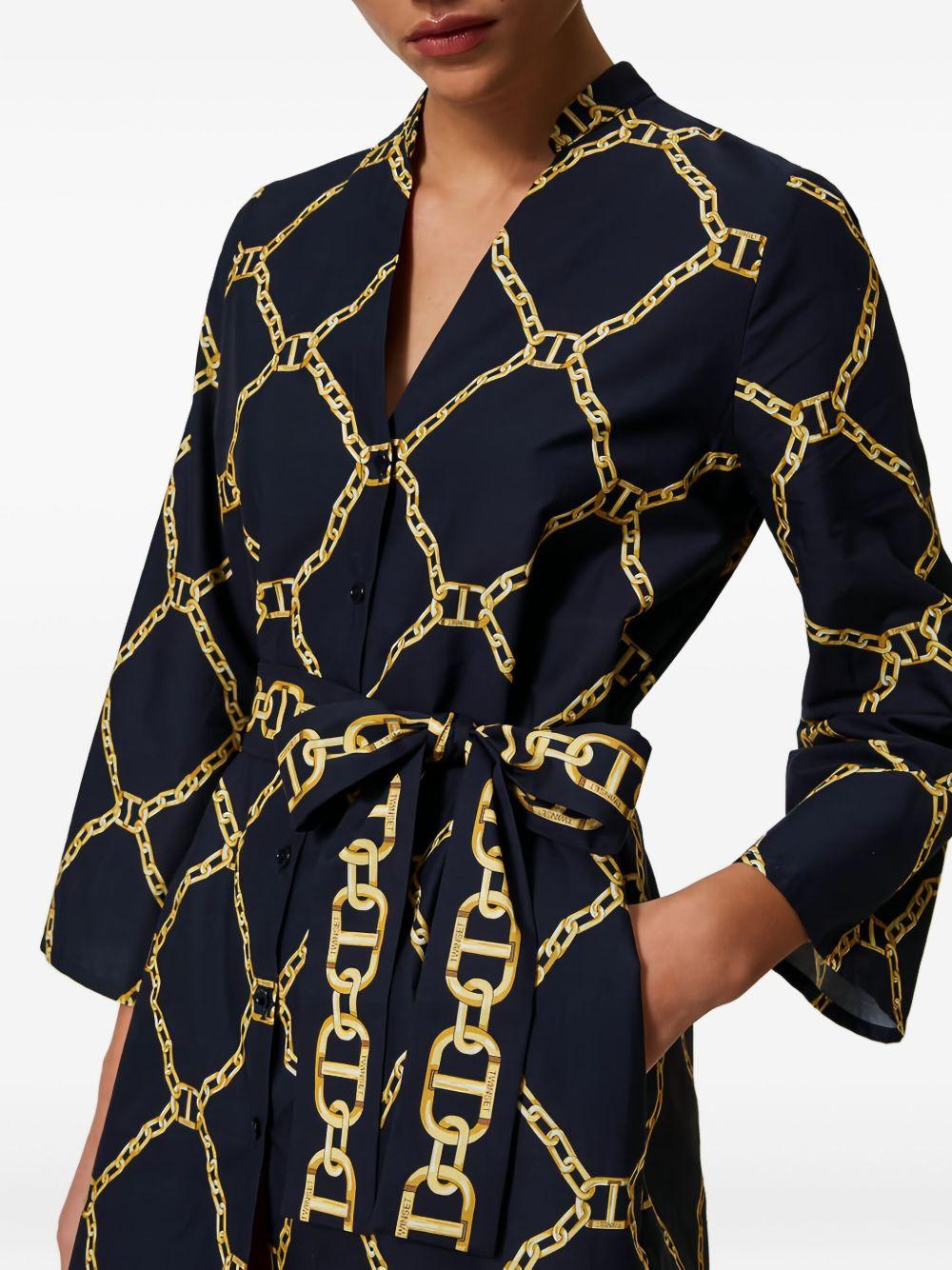 chain-print poplin mini dress Product Image