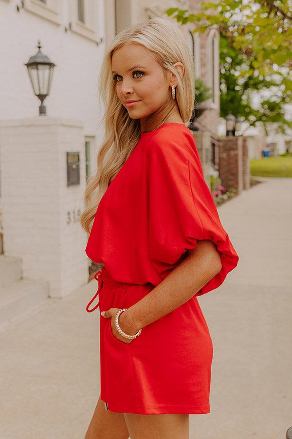 Everyday Chic Bubble Top in Red Product Image