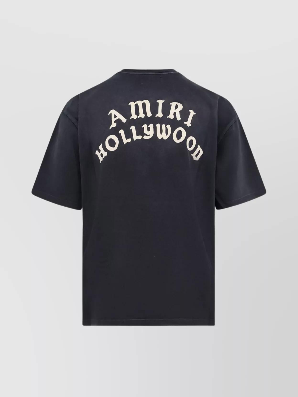 AMIRI Black Crewneck T-shirt With Logo Lettering On Front And Rear Product Image