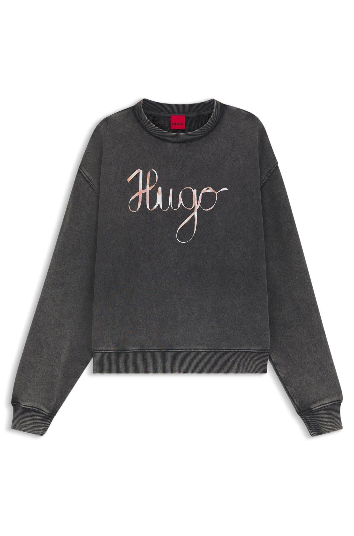 Cotton-terry sweatshirt with creative artwork Product Image