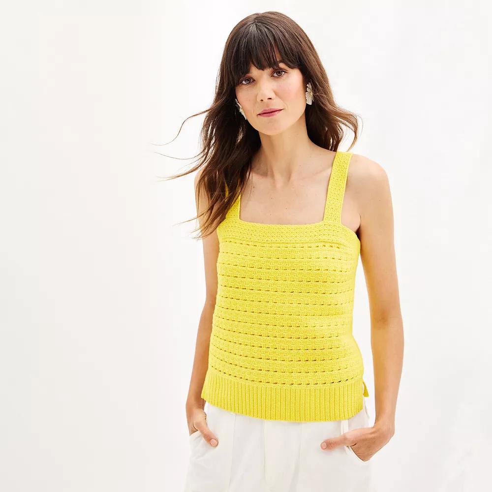 Women's Sonoma Goods For Life® Squareneck Crochet Sweater Tank Top,  Product Image